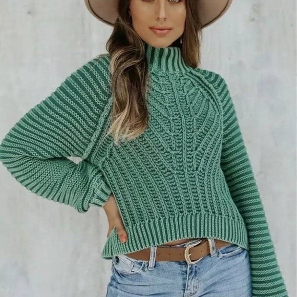 Free People Sweaters - Free People Sweetheart sweater sz XS Green Botany